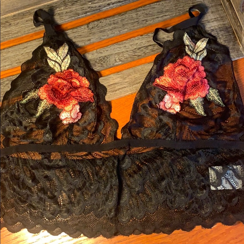 Lace rose bralette